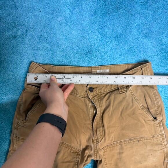 Carhartt Mens 30x30 Tan Double Knee Work Pants Rugged Flex Utility Workwear - Picture 6 of 16